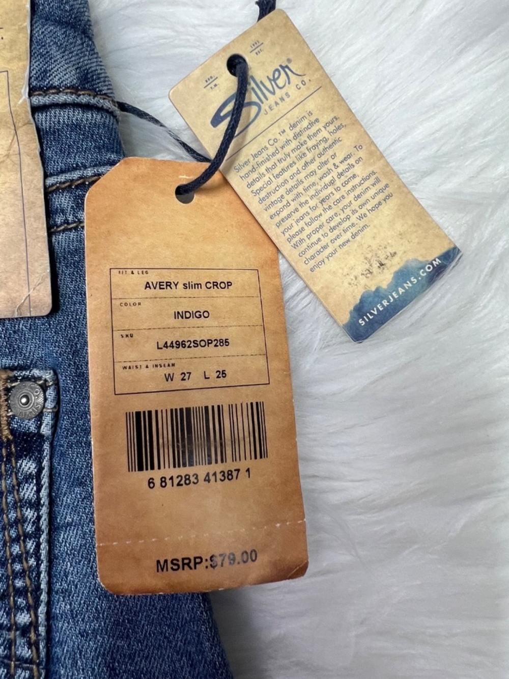 NWT🤩 |•SILVER JEANS•| Avery Slim Crop Jeans Size 27 - Picture 6 of 11
